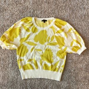 Ann Taylor Floral Short Sleeve Sweater